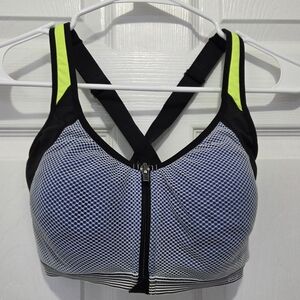 Victoria's Secret VSX Sport Knockout Racerback Front Zip Sports Bra Size 34DD